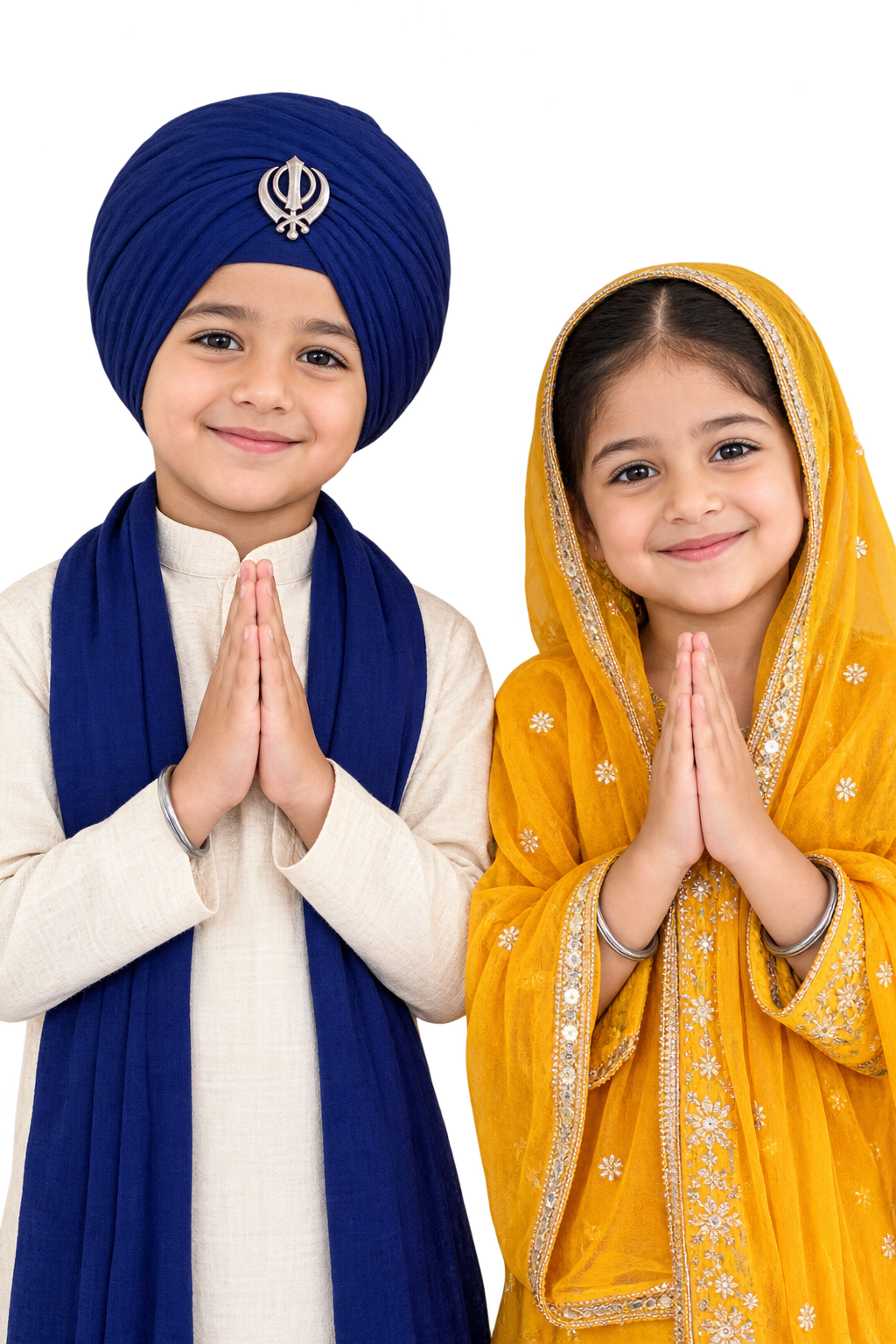 Two children in prayer pose